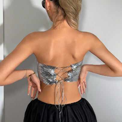 Camisole Tassel Top Metal Tube Top