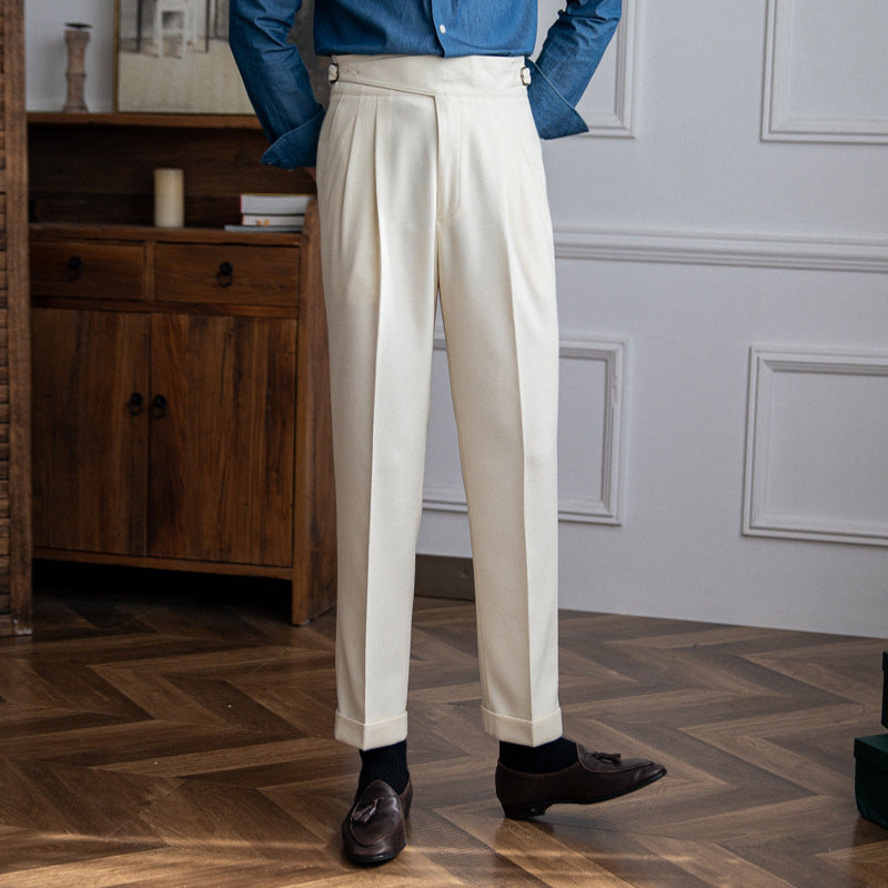 Men's High Waist Straight Casual Pants