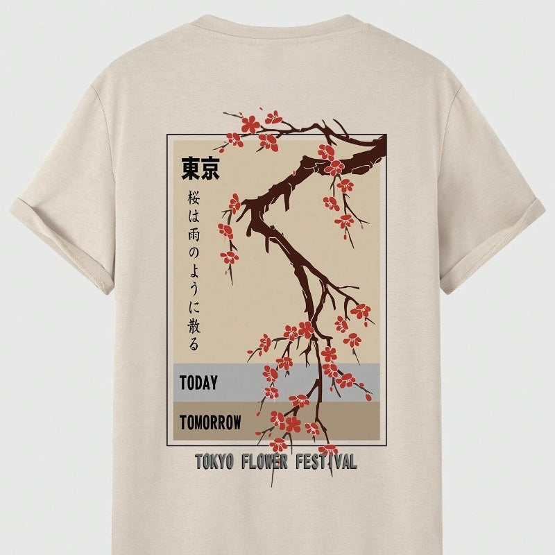 Today Tomorrow Tokyo Flower Festival T Shirt Men Fashion