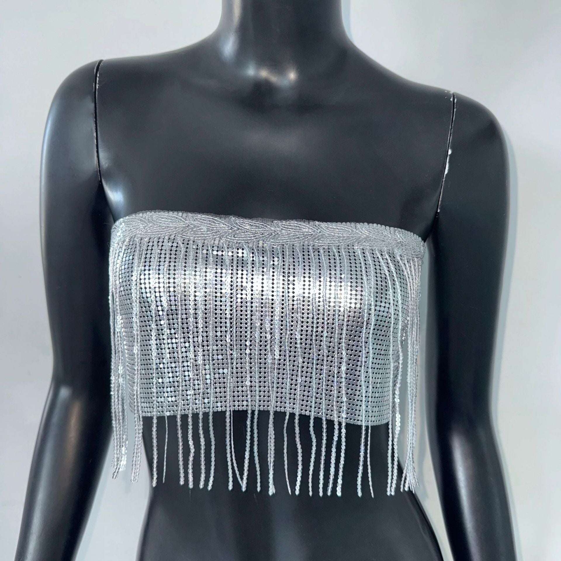 Camisole Tassel Top Metal Tube Top