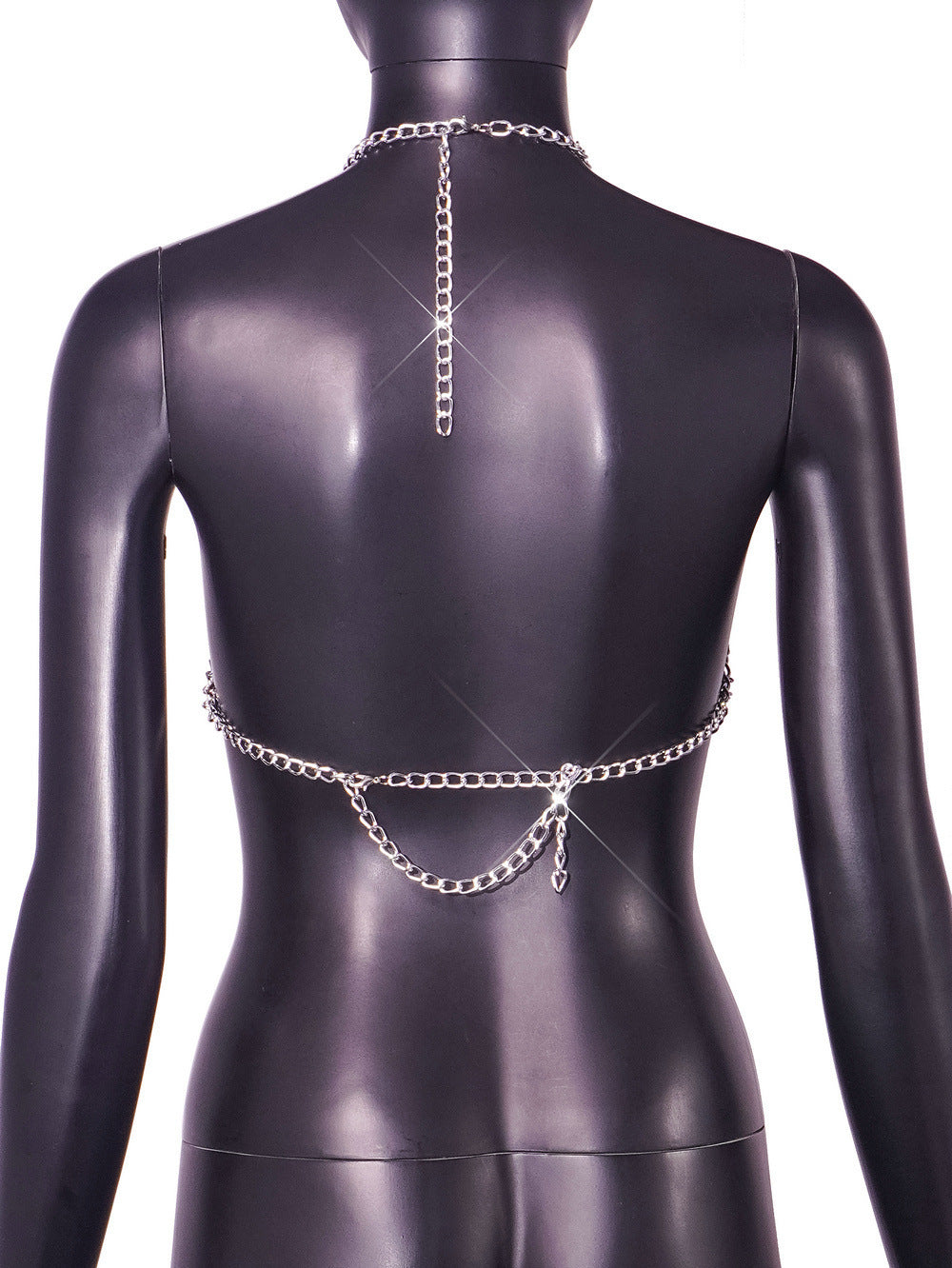 Summer Sexy Stitching Tube Top Chain Halter Top