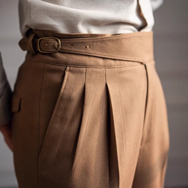 Men's High Waist Straight Casual Pants