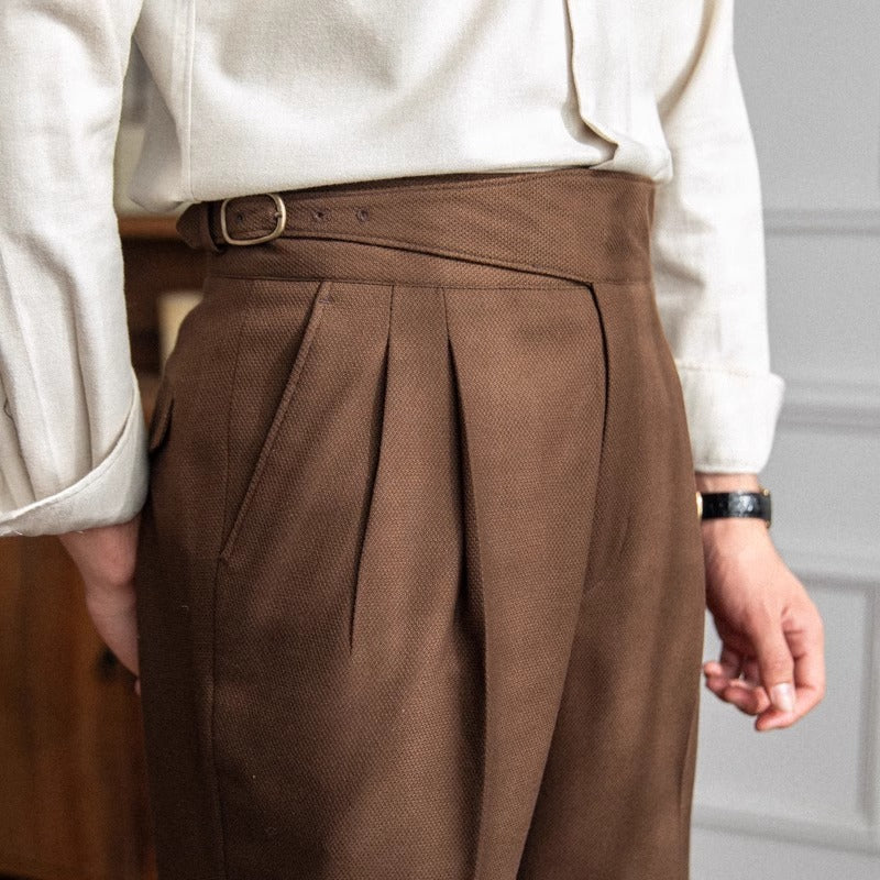 Men's High Waist Straight Casual Pants