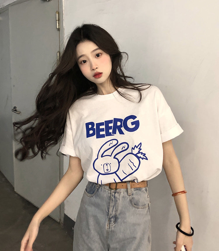 Women's Summer Pure Cotton Casual Sleeve T-shirt