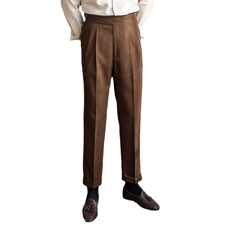Men's High Waist Straight Casual Pants