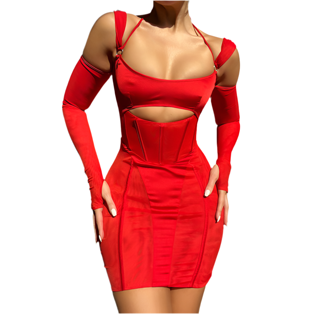 Women's Sling Tight Dress Fashion Backless Mesh See-through Hip Skirt
