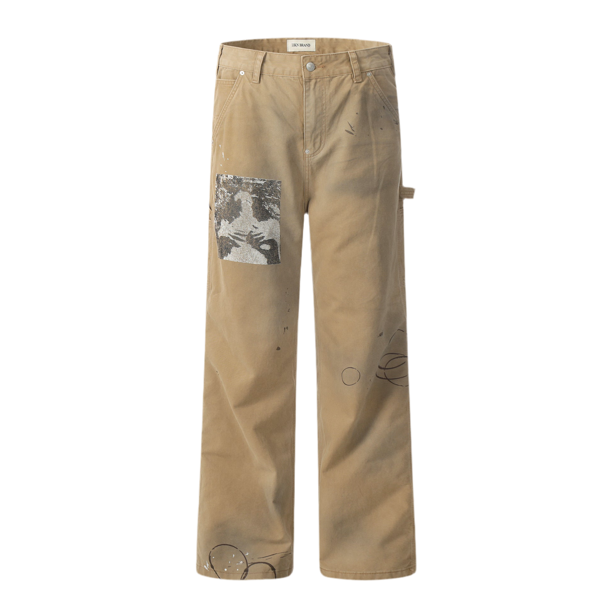 Vintage Street Tide Paint Splash Straight-leg Trousers