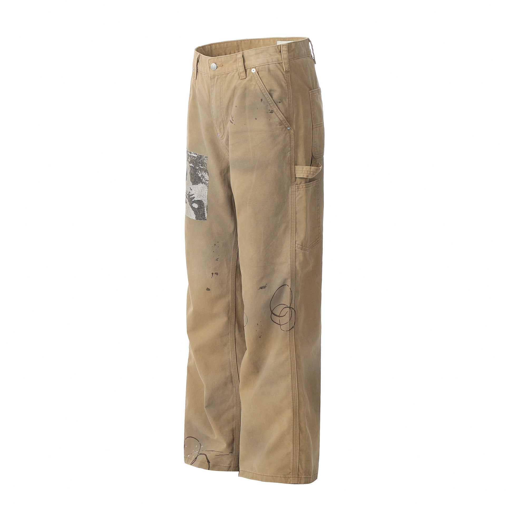 Vintage Street Tide Paint Splash Straight-leg Trousers