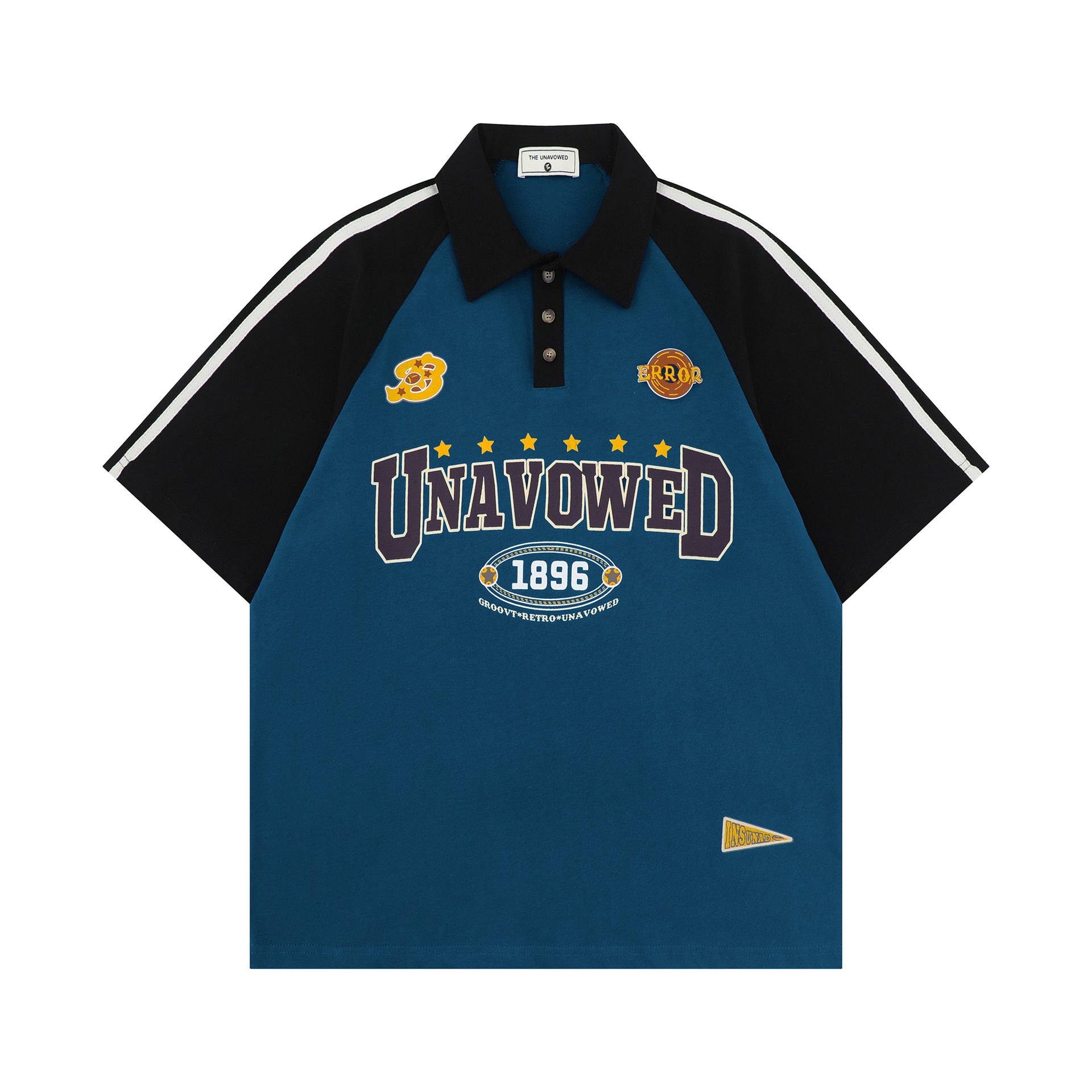Retro College Raglan Sleeve Short Sleeve T-shirt For Men And Women