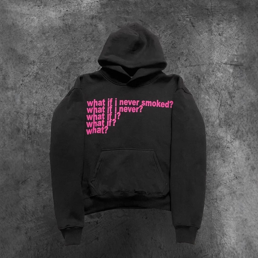 Letter Print High Street Heavy Hooded Sweater