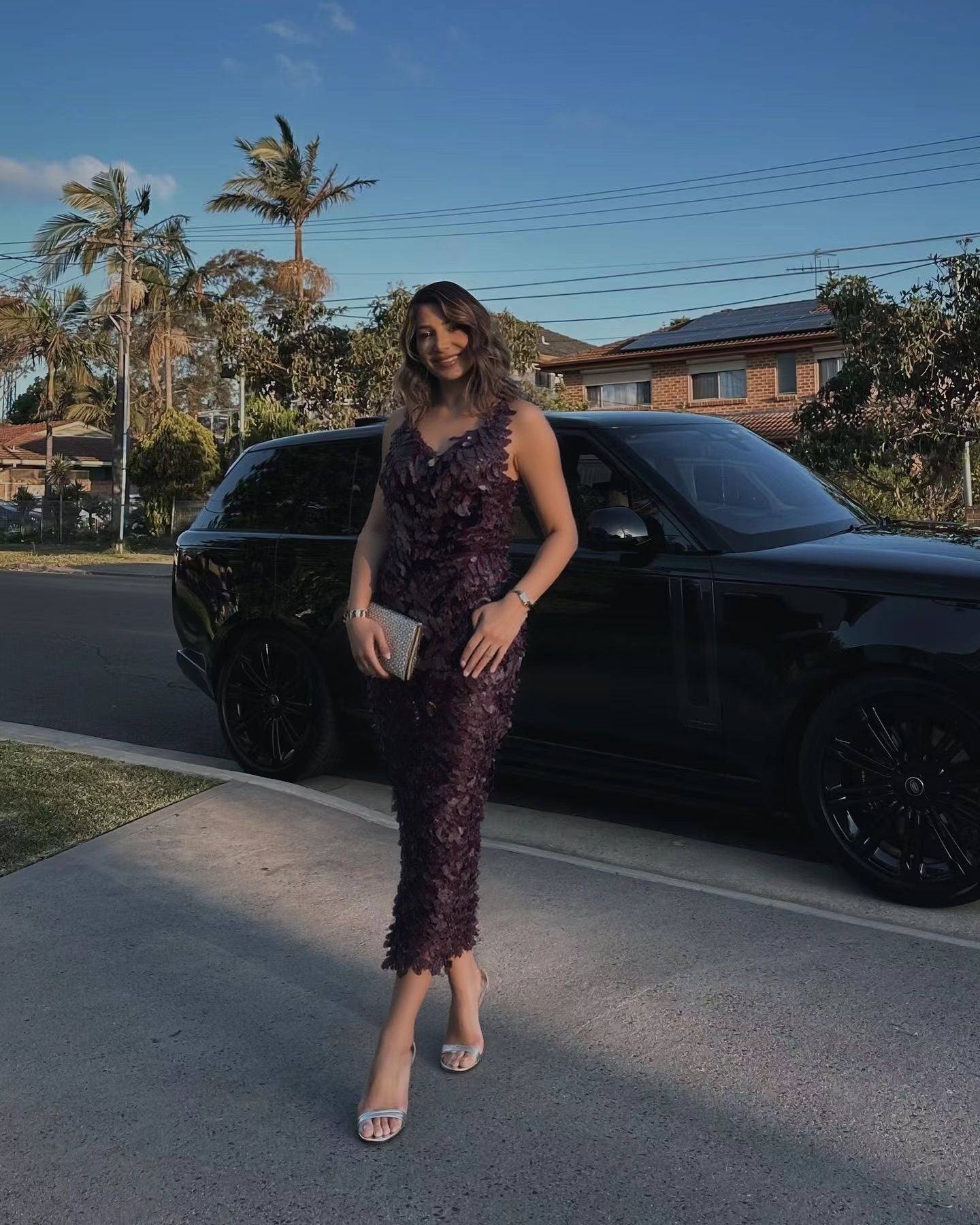 Sling Slim-fit Sequined Backless Long Dress Skirt Sexy Pure Desire