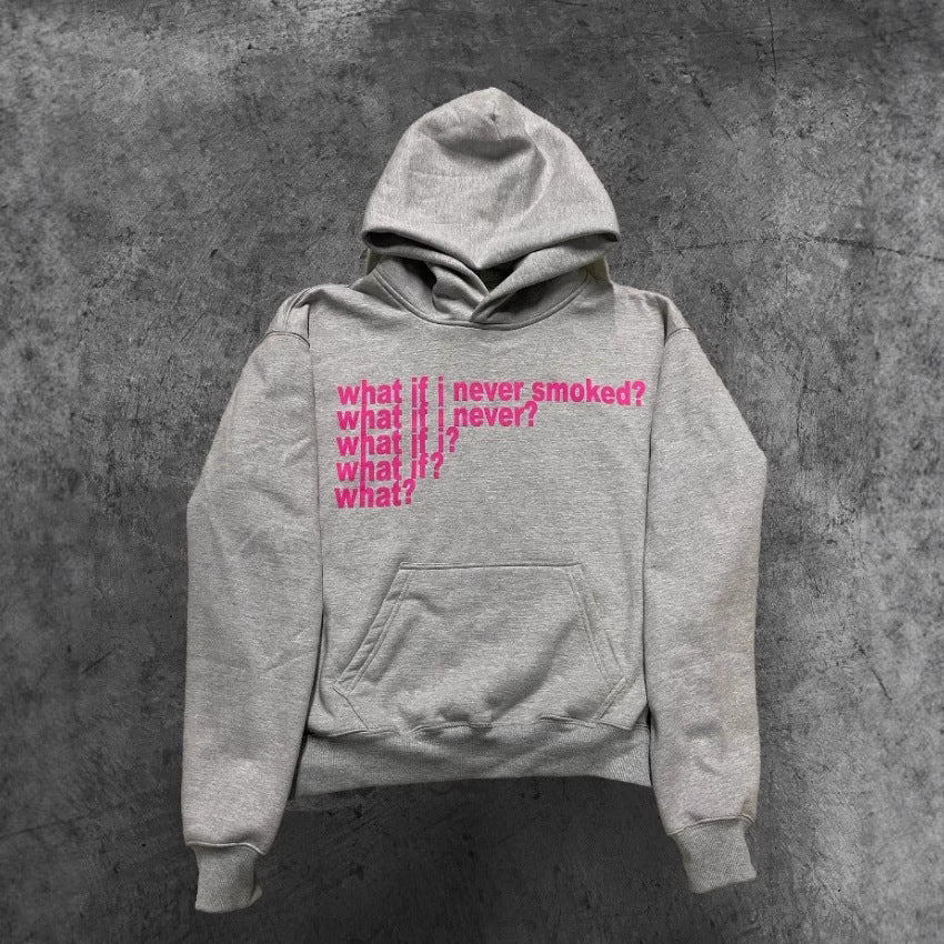 Letter Print High Street Heavy Hooded Sweater