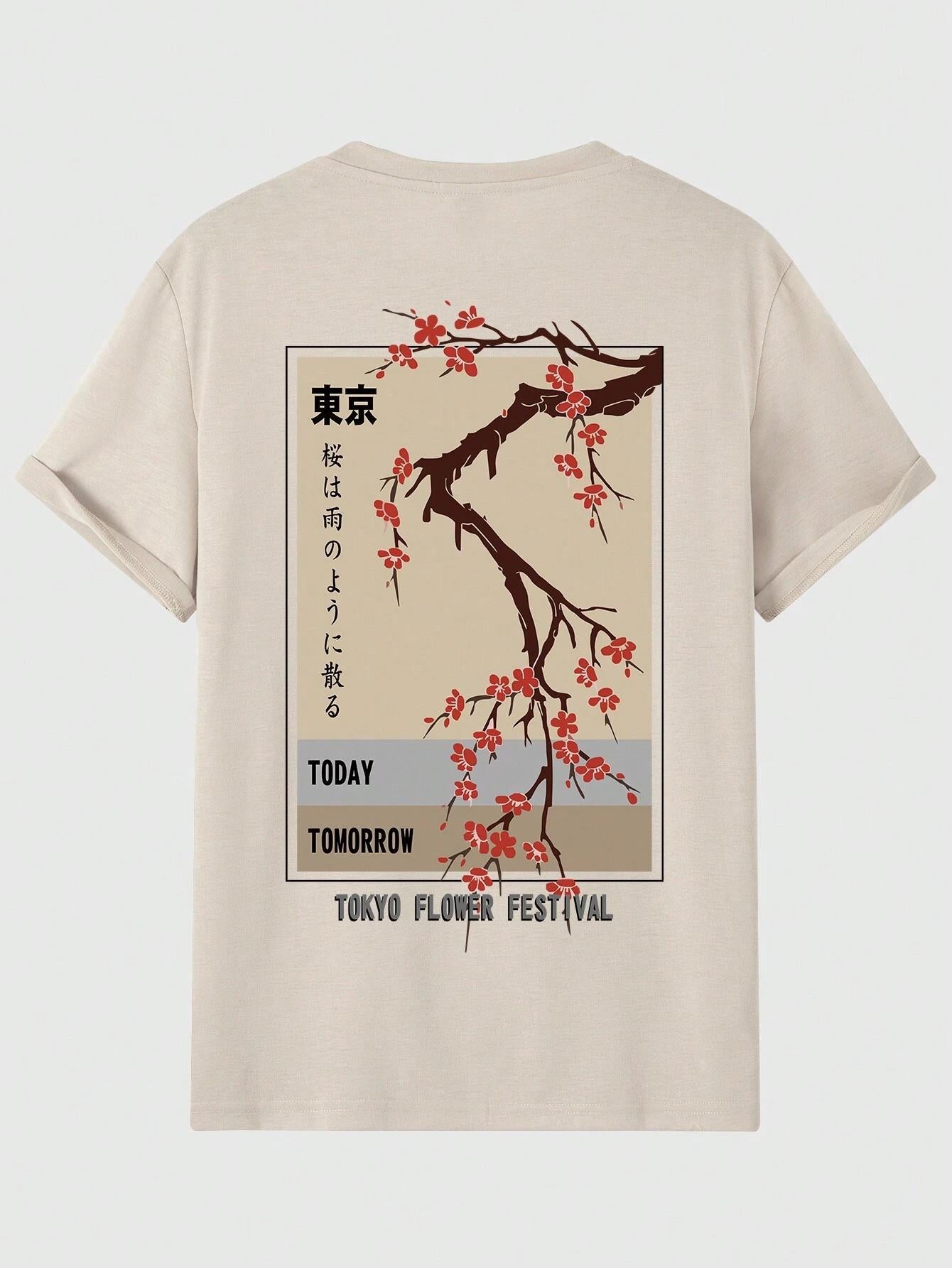 Today Tomorrow Tokyo Flower Festival T Shirt Men Fashion