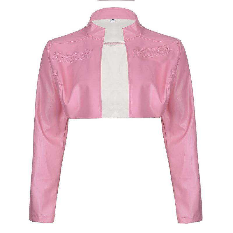 European And American Sexy Hot Girl Locomotive Style Basic Coat