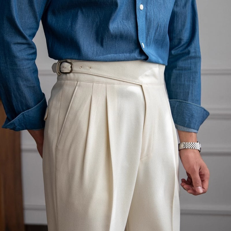 Men's High Waist Straight Casual Pants