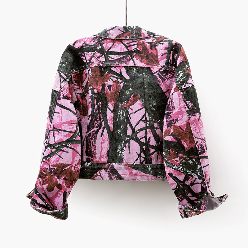 Printed Big Pocket Jacket Cardigan Versatile Casual Top