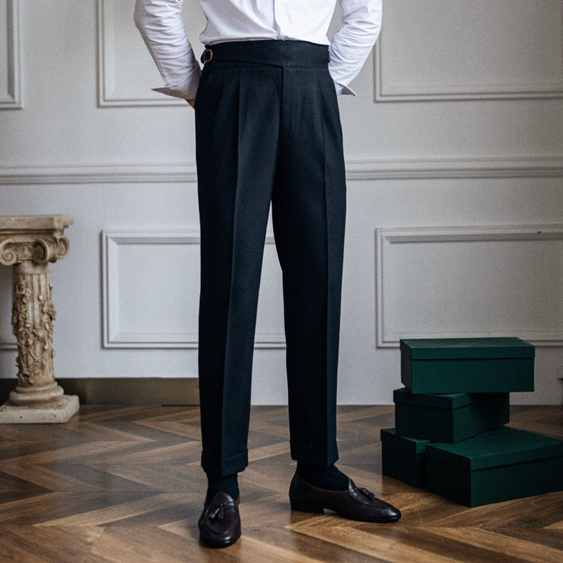 Men's High Waist Straight Casual Pants